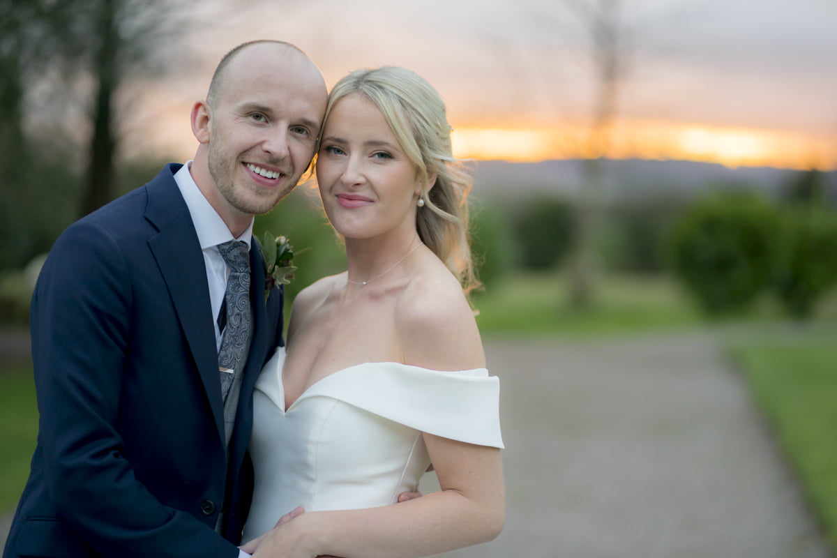 Gorgeous portrait of the happy couple at Eaves Hall